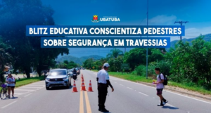 Blitz educativa em Ubatuba foca na travessia segura de pedestres